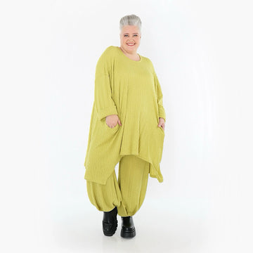  A-Form Bigshirt von AKH Fashion aus Materialmix, 1532.07014, Lime, Wellen, Ausgefallen