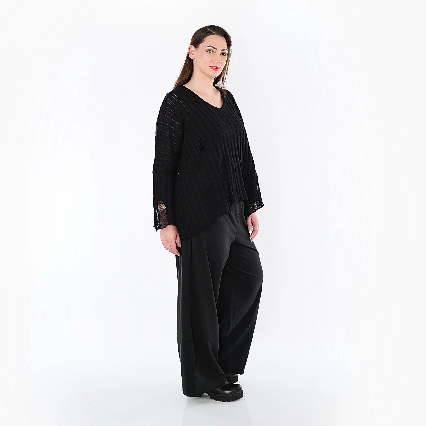  Marlene Hose von AKH Fashion aus Materialmix, 1536.00122, Schwarz, Ausgefallen, Zeitlos