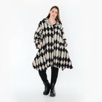  Jacke von AKH Fashion aus Materialmix, 1538.05458, Ecru/Schwarz, Raute, Ausgefallen