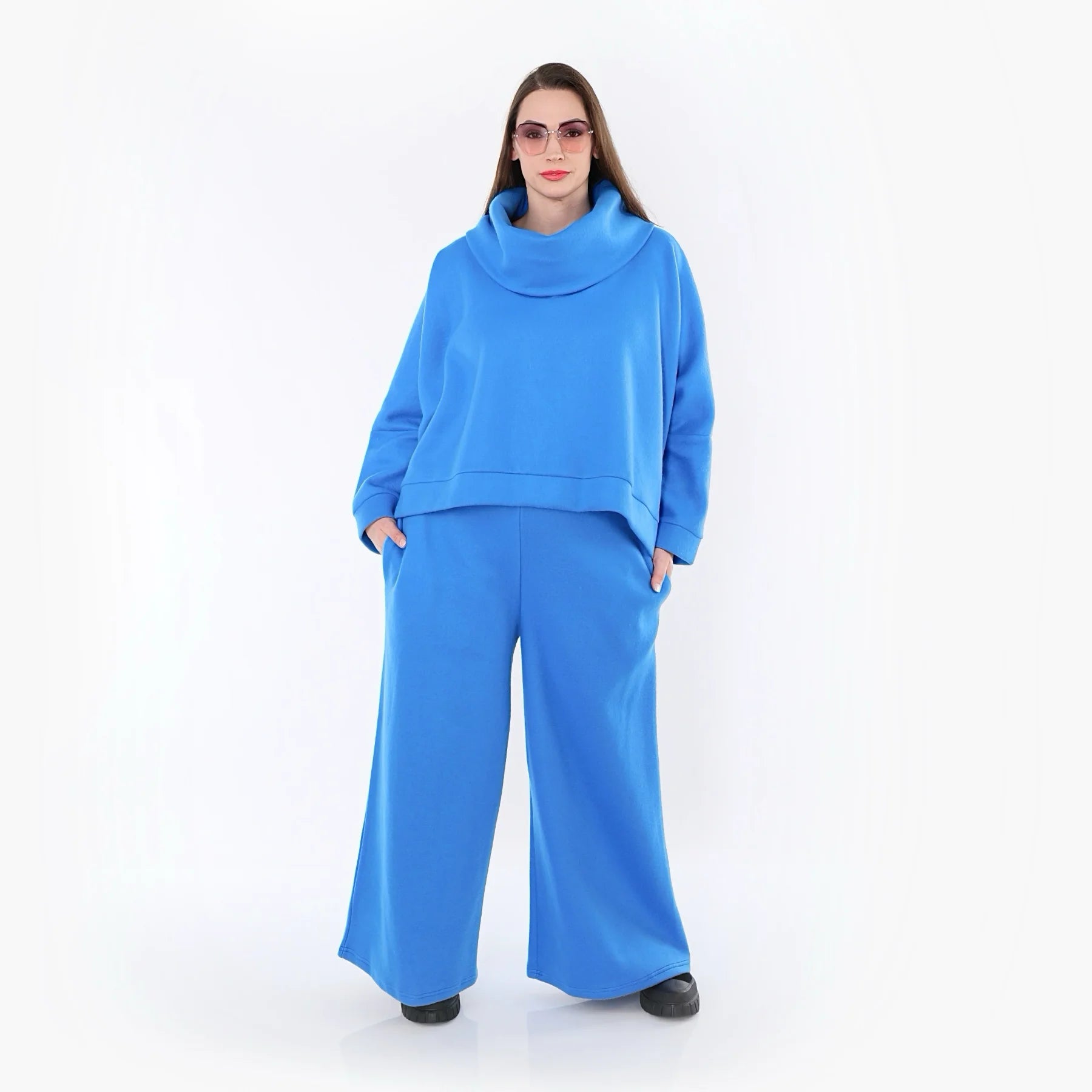 Palazzo Hose von AKH Fashion aus Baumwolle, 1547.06937, Blau, Ausgefallen, Zeitlos, Schick