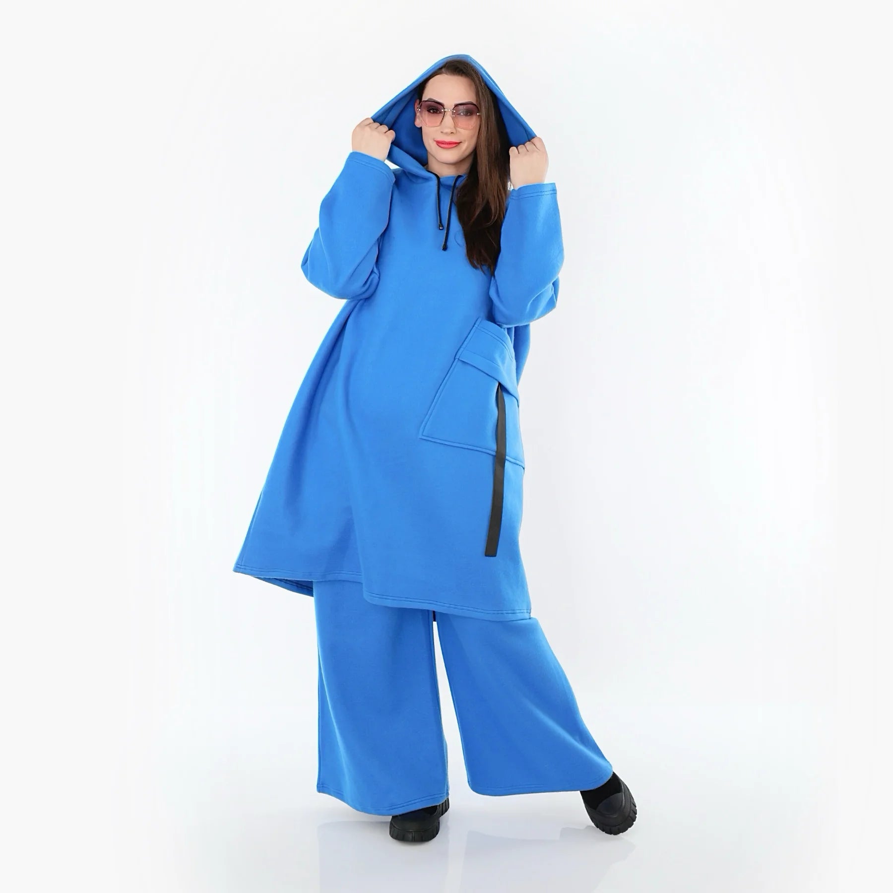  A-Form Kleid von AKH Fashion aus Baumwolle, 1547.06989, Blau, Ausgefallen, Zeitlos, Schick