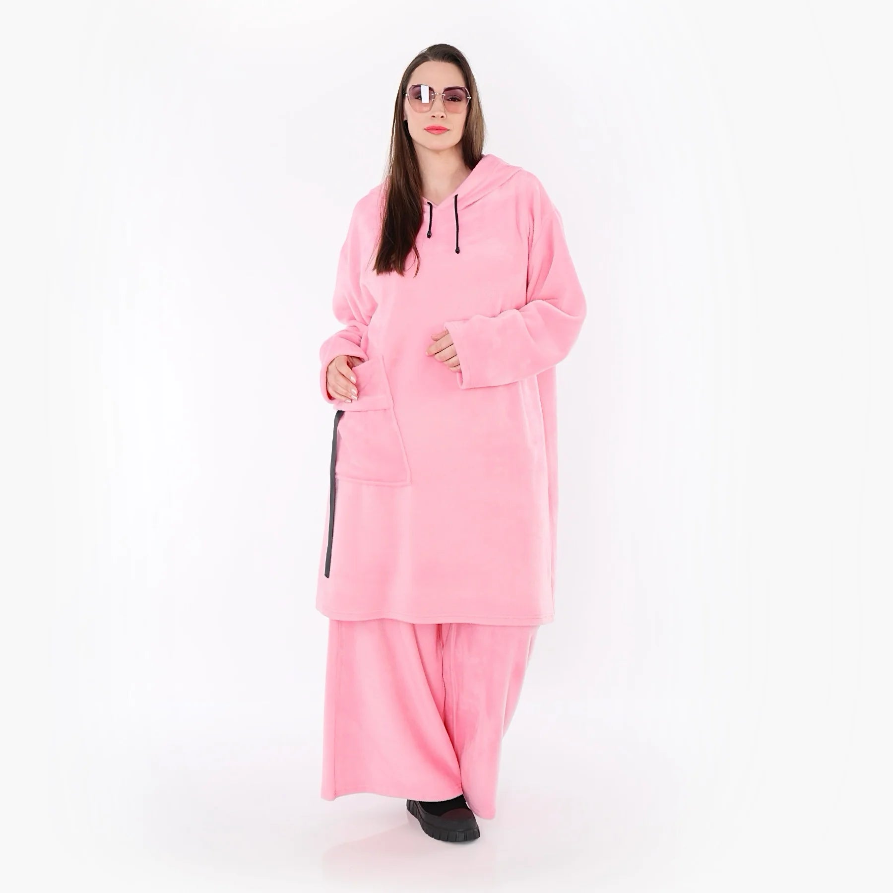  A-Form Kleid von AKH Fashion aus Baumwolle, 1547.06989, Pink, Ausgefallen, Zeitlos, Schick