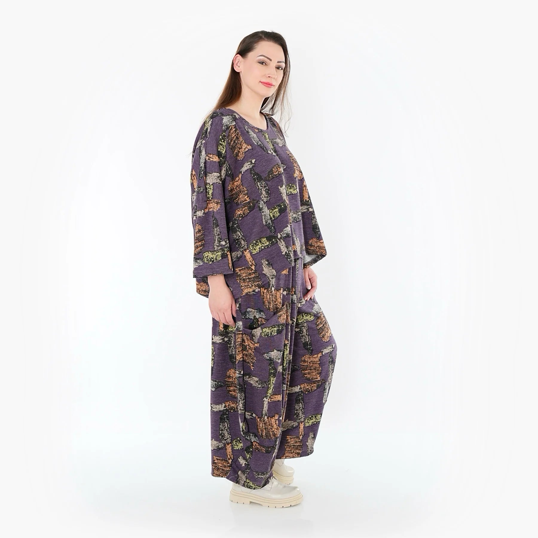  Ballonhose von AKH Fashion aus Materialmix, 1548.08069, Violett/Multi, Abstrakt, Schick