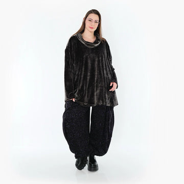  A-Form Bigshirt von AKH Fashion aus Materialmix, 1555.0593R, Anthrazit, Ausgefallen, Zeitlos