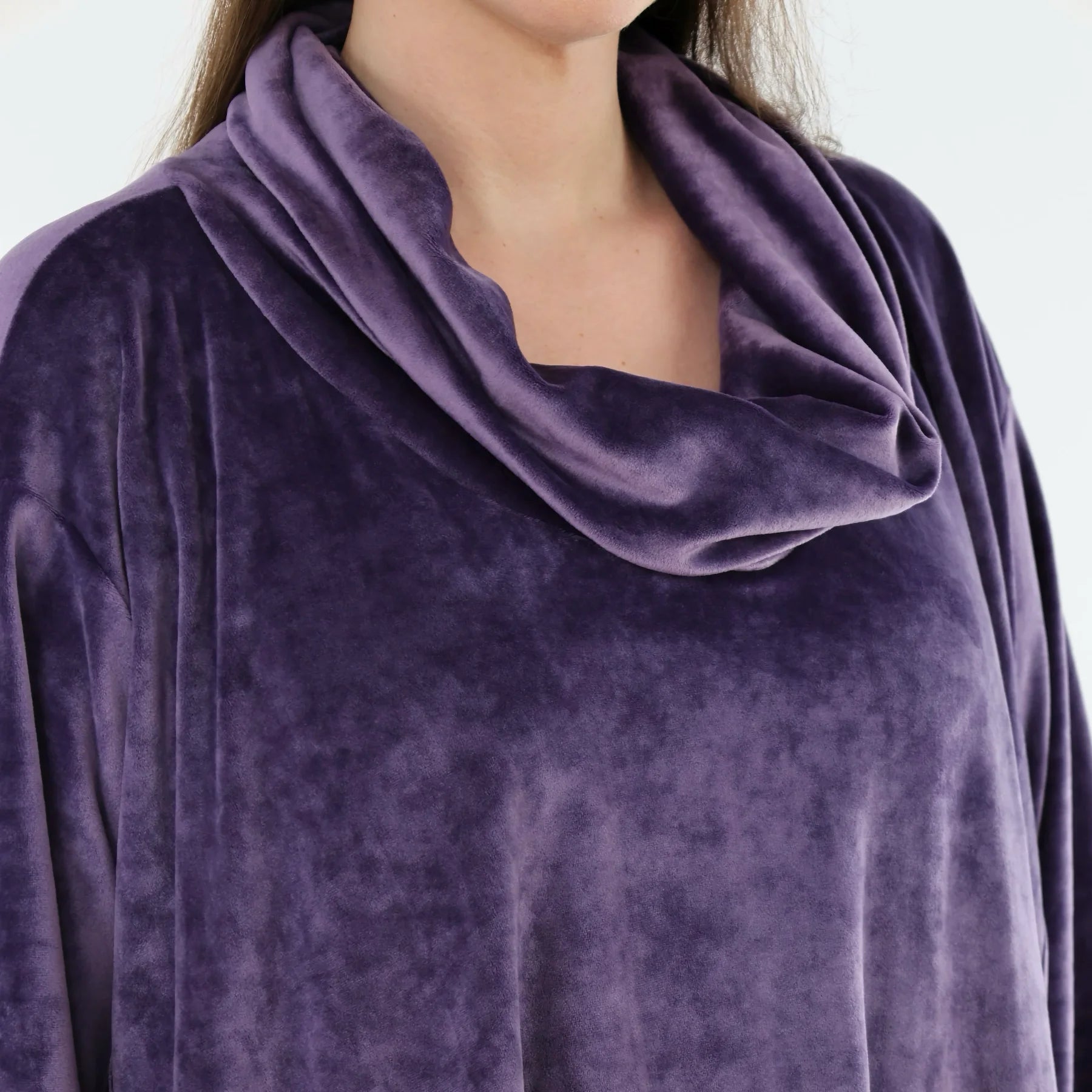  A-Form Bigshirt von AKH Fashion aus Materialmix, 1555.0593R, Lila, Ausgefallen, Zeitlos