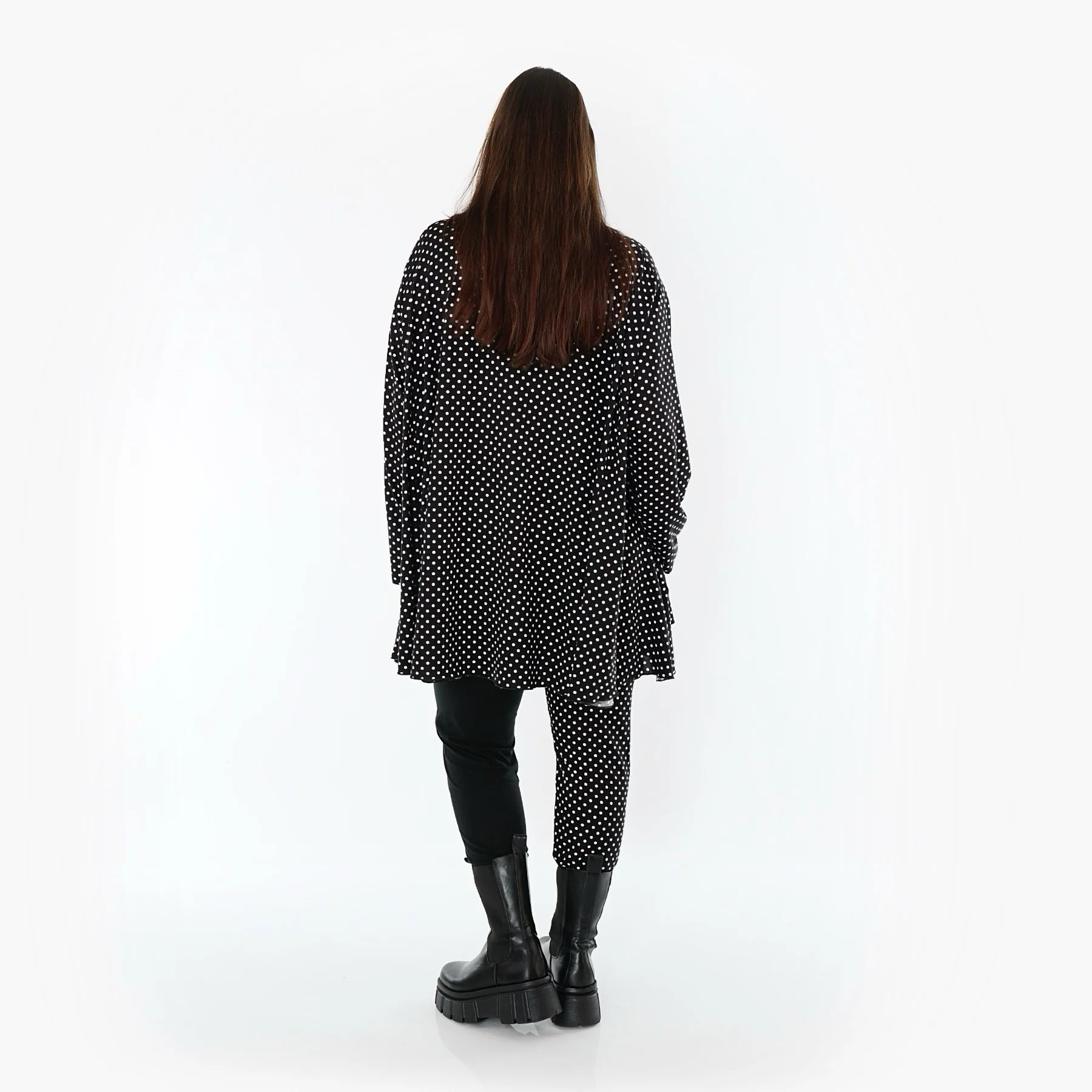  AKH Fashion Leggings in gerader Form, aus Viskose, 1557.0P100, Schwarz/Weiß, Punkte