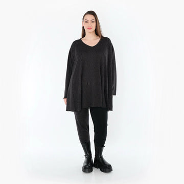  AKH Fashion Leggings in gerader Form, aus Viskose, 1558.0P100, Schwarz/Weiß, Punkte