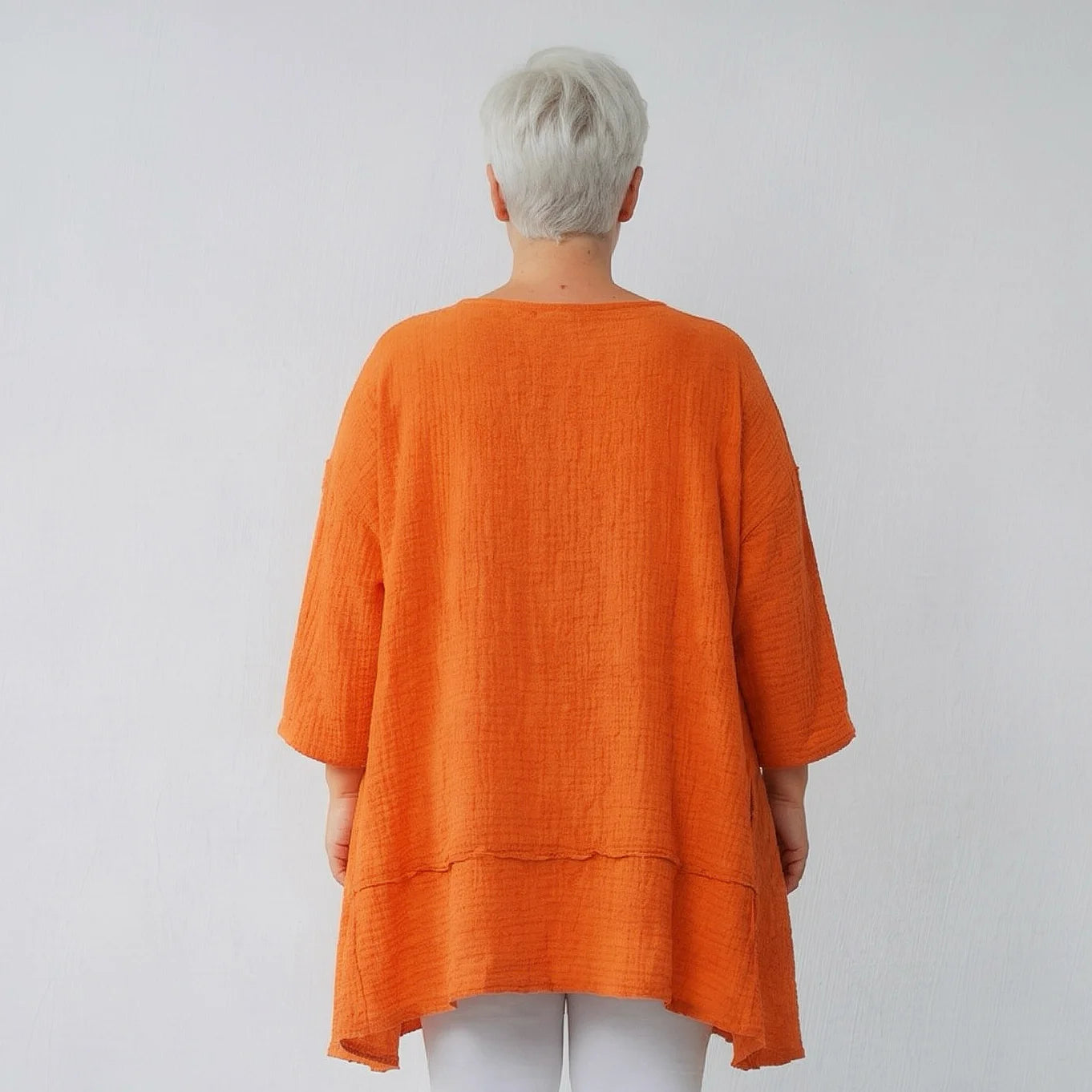  A-Form Bigshirt von AKH Fashion aus Baumwolle, 1573.05593, Orange, Kariert, Ausgefallen