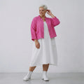 AKH Fashion Jacke in kastiger Form, aus Baumwolle, 1573.06929, Fuchsia, Kariert, Schick