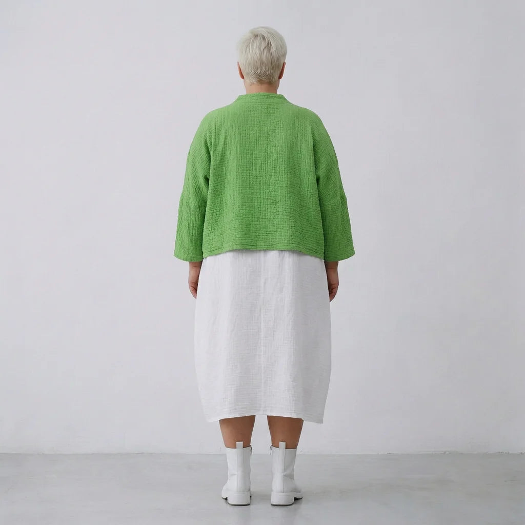 AKH Fashion Jacke in kastiger Form, aus Baumwolle, 1573.06929, Grün, Kariert, Ausgefallen