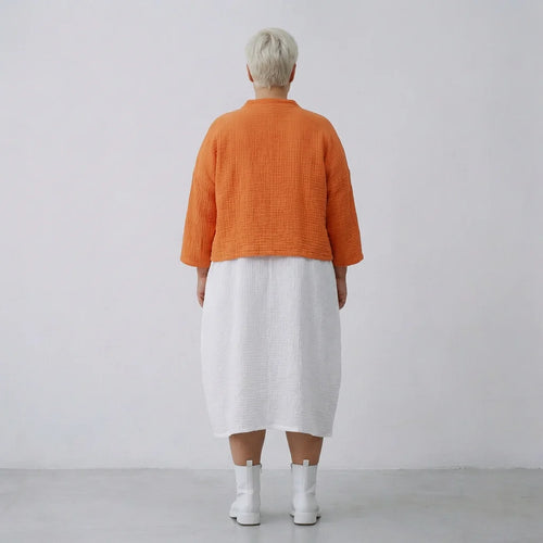 AKH Fashion Jacke in kastiger Form, aus Baumwolle, 1573.06929, Orange, Kariert, Schick