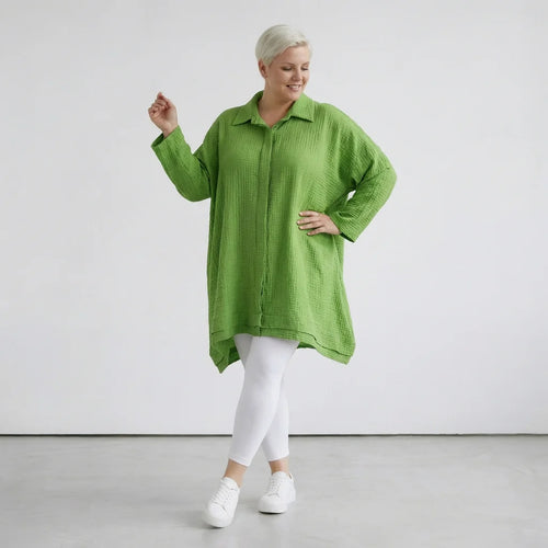  A-Form Bluse von AKH Fashion aus Baumwolle, 1573.07110, Grün, Kariert, Ausgefallen, Schick