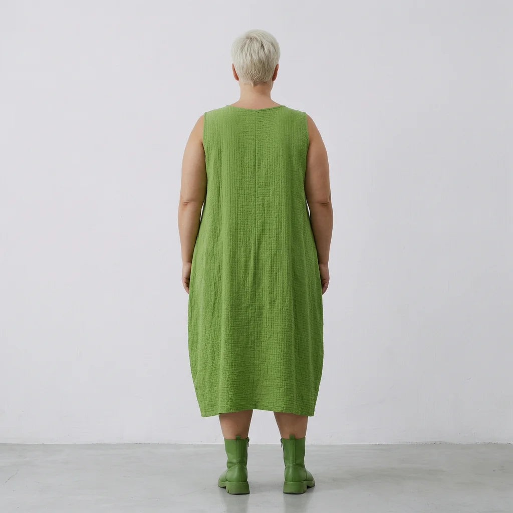 Ballonkleid von AKH Fashion aus Baumwolle, 1573.07118, Grün, Kariert, Ausgefallen, Zeitlos