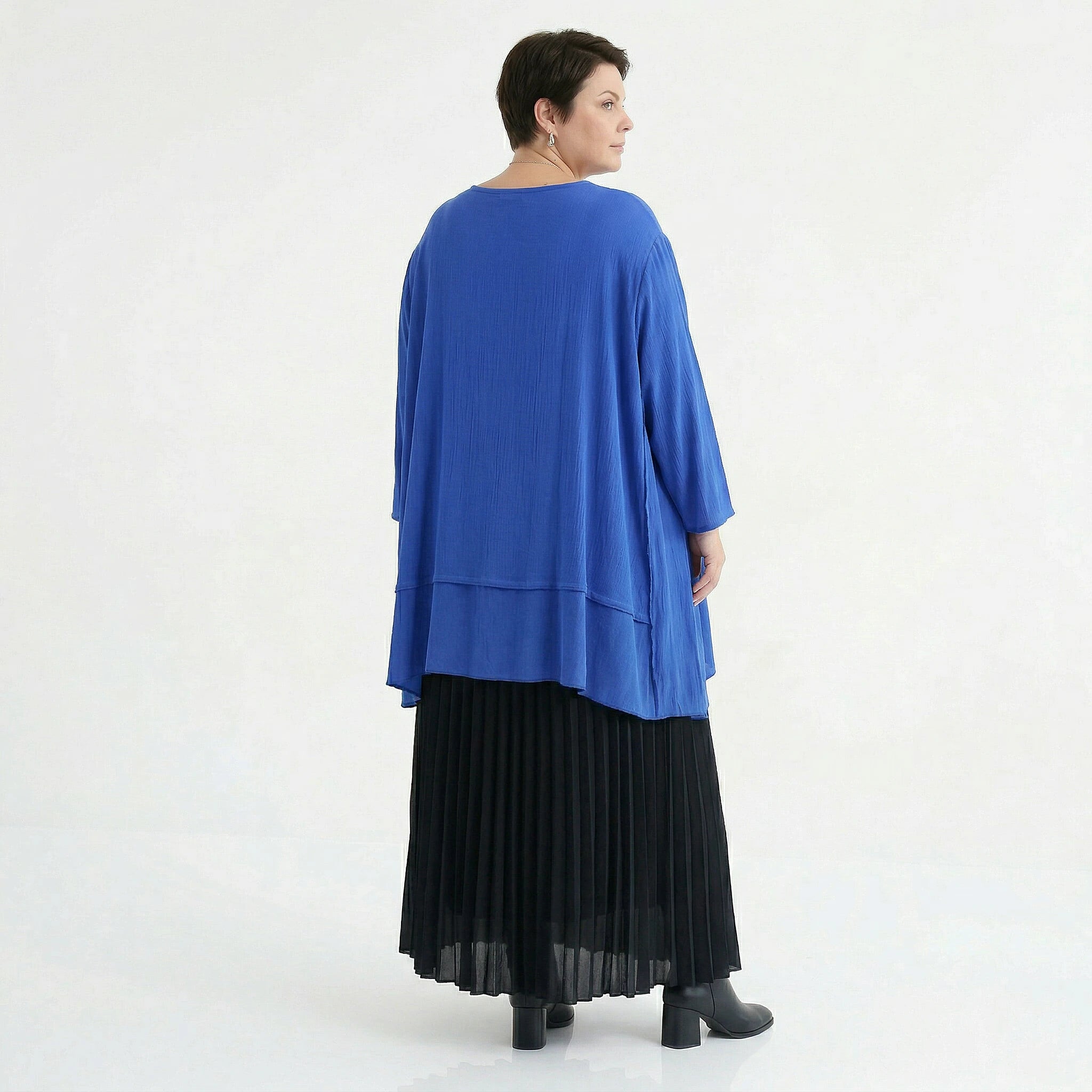 A-Form Bigshirt von AKH Fashion aus Viskose, 1576.05593, Royalblau, Ausgefallen, Zeitlos