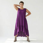 A-Form Kleid von AKH Fashion aus Viskose, 1576.07023, Lila, Ausgefallen, Zeitlos, Schick
