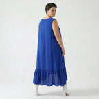 A-Form Kleid von AKH Fashion aus Viskose, 1576.07023, Royalblau, Ausgefallen, Zeitlos