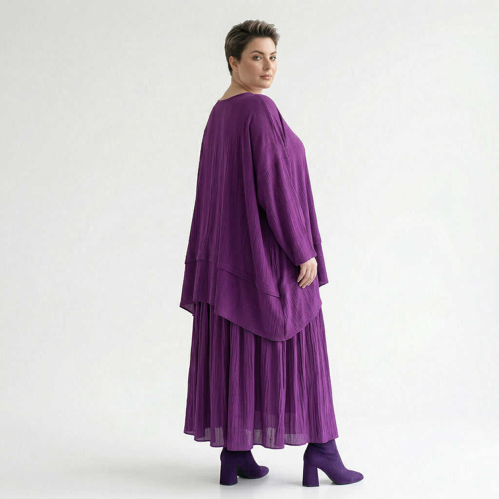 A-Form Rock von AKH Fashion aus Viskose, 1576.07186, Lila, Ausgefallen, Zeitlos, Schick