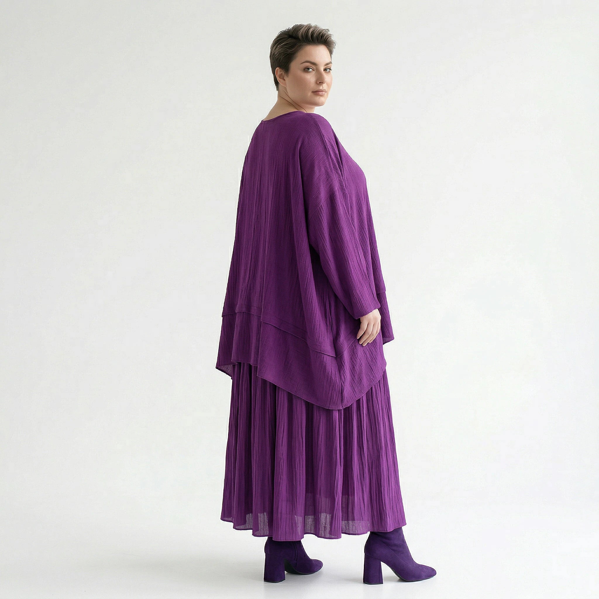 A-Form Rock von AKH Fashion aus Viskose, 1576.07186, Lila, Ausgefallen, Zeitlos, Schick