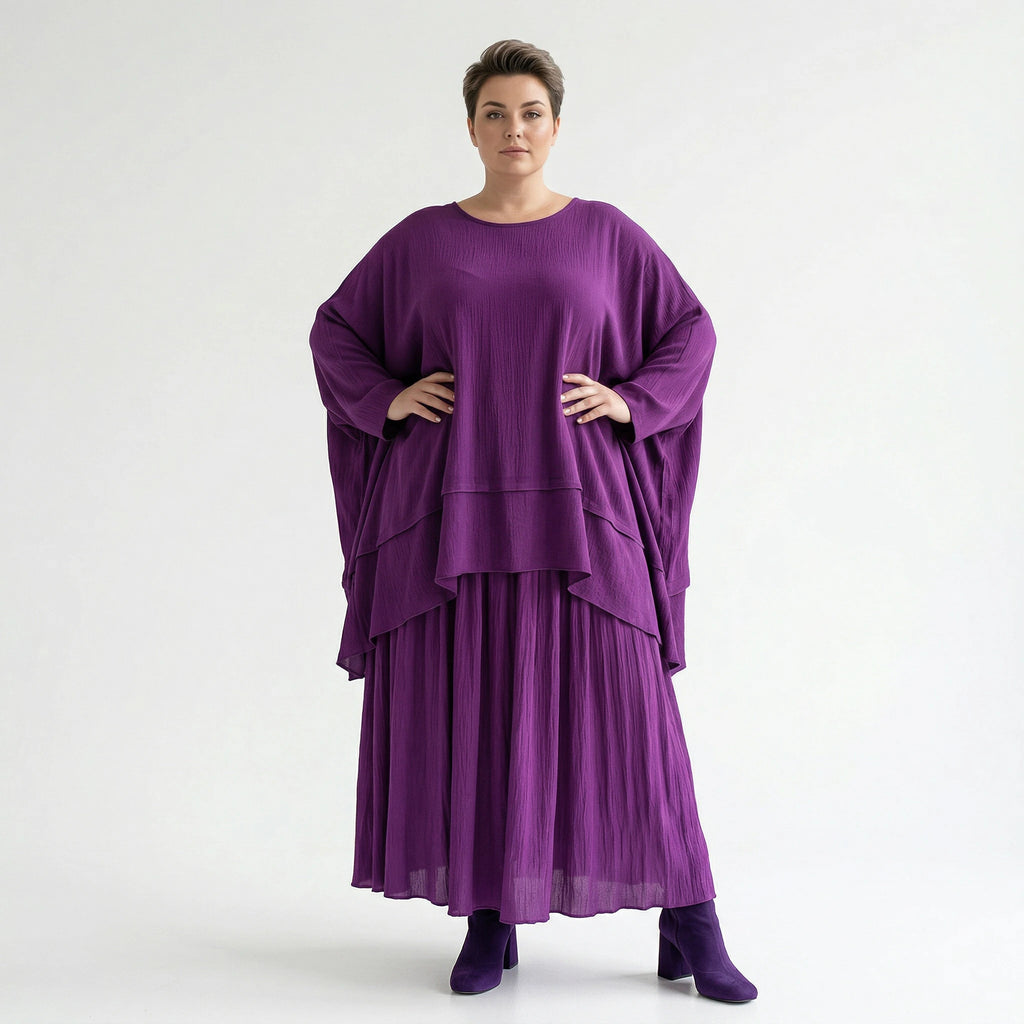 A-Form Rock von AKH Fashion aus Viskose, 1576.07186, Lila, Ausgefallen, Zeitlos, Schick