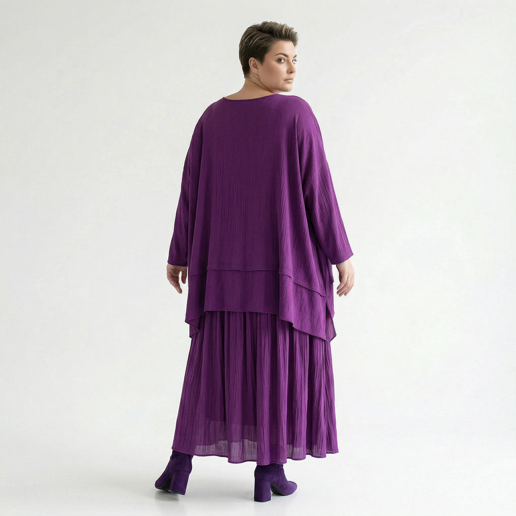 A-Form Rock von AKH Fashion aus Viskose, 1576.07186, Lila, Ausgefallen, Zeitlos, Schick