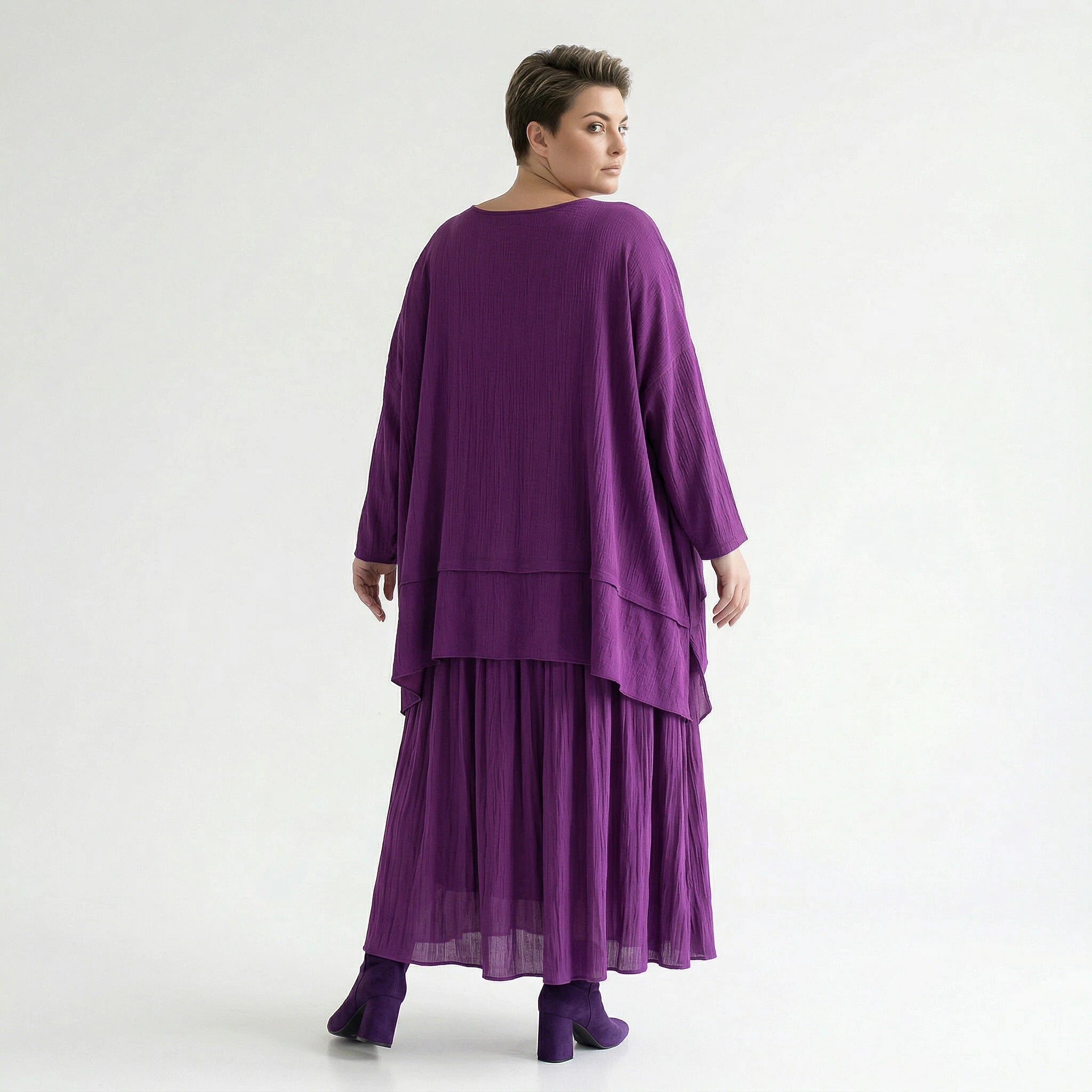 A-Form Rock von AKH Fashion aus Viskose, 1576.07186, Lila, Ausgefallen, Zeitlos, Schick