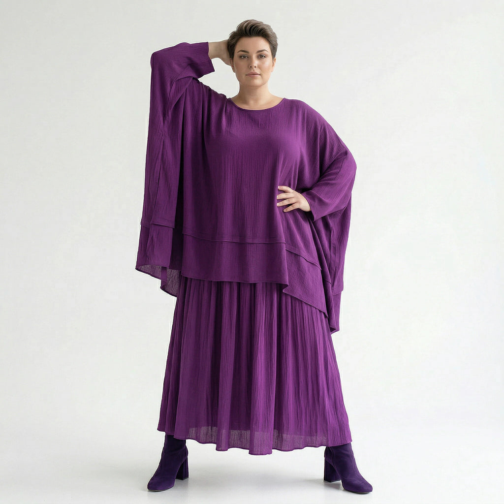 A-Form Rock von AKH Fashion aus Viskose, 1576.07186, Lila, Ausgefallen, Zeitlos, Schick