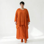 A-Form Rock von AKH Fashion aus Viskose, 1576.07186, Orange, Ausgefallen, Zeitlos, Schick