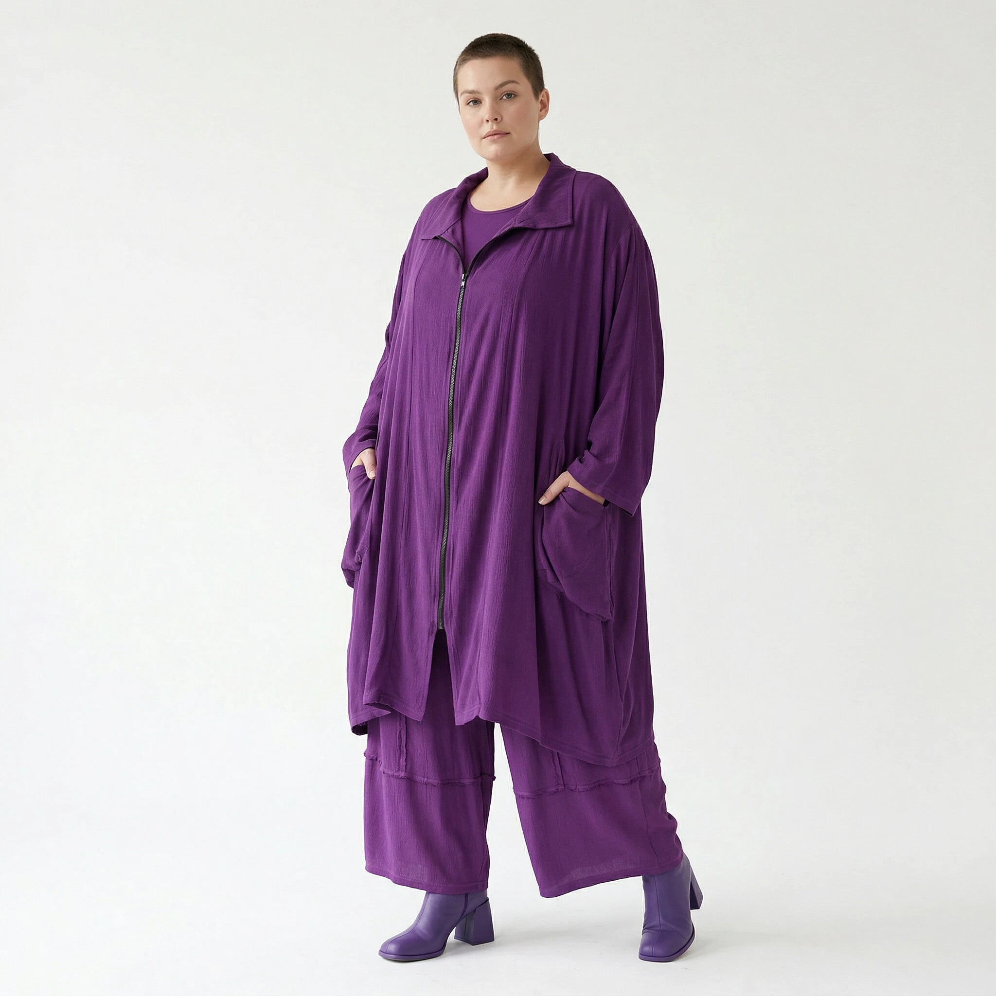 Ballonhose von AKH Fashion aus Viskose, 1576.07189, Lila, Ausgefallen, Zeitlos, Schick