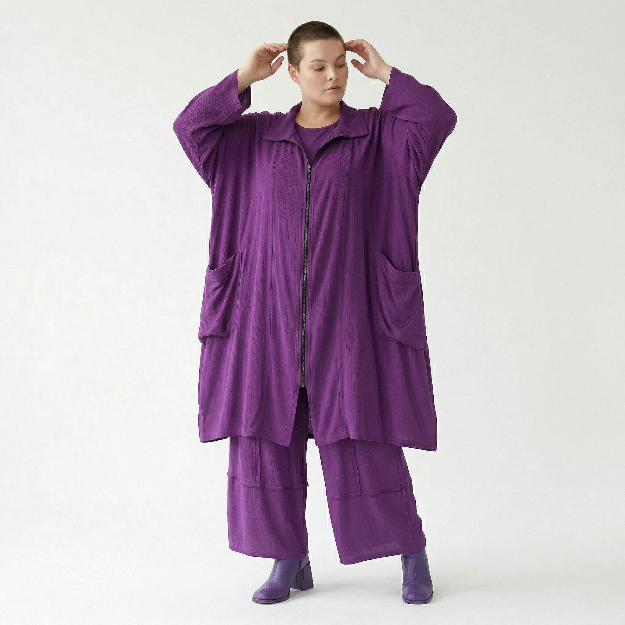 Ballonhose von AKH Fashion aus Viskose, 1576.07189, Lila, Ausgefallen, Zeitlos, Schick