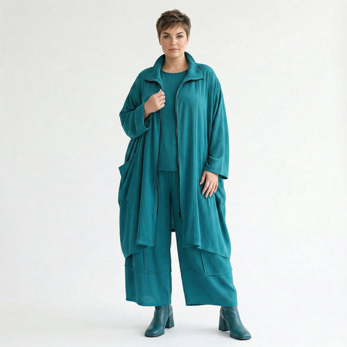 Ballonhose von AKH Fashion aus Viskose, 1576.07189, Petrol, Ausgefallen, Zeitlos, Schick