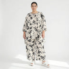 Ballonhose von AKH Fashion aus Baumwolle, 1578.07070, Ecru/Schwarz, Blumen, Ausgefallen