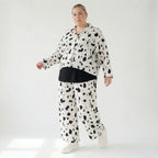 AKH Fashion Jacke in gerundeter Form, aus Viskose, 1579.06910, Weiß/Schwarz, Kleckse