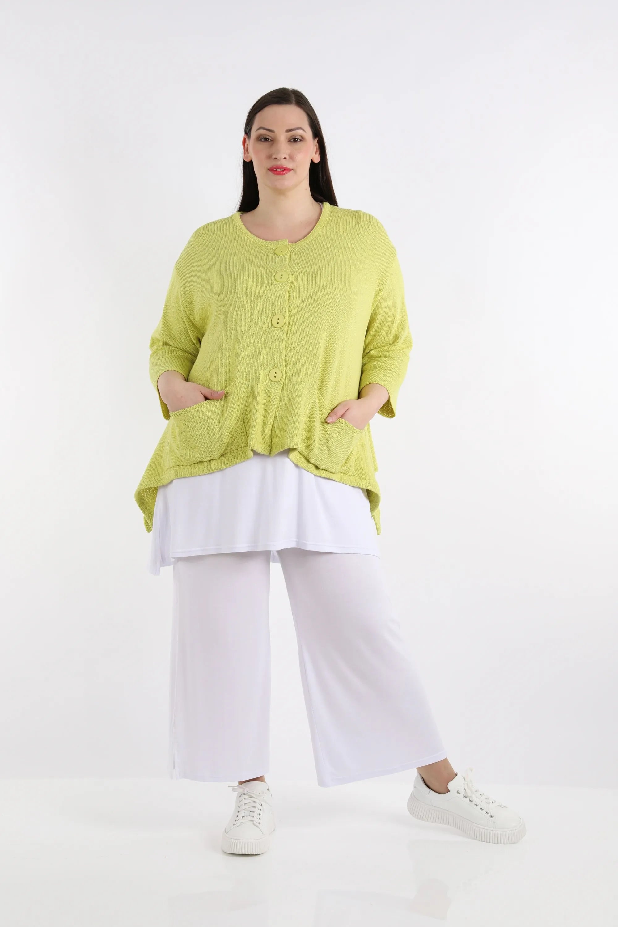  A-Form Jacke von AKH Fashion aus Baumwolle, 1110.00118, Lime, Schick, Modern, Bequem