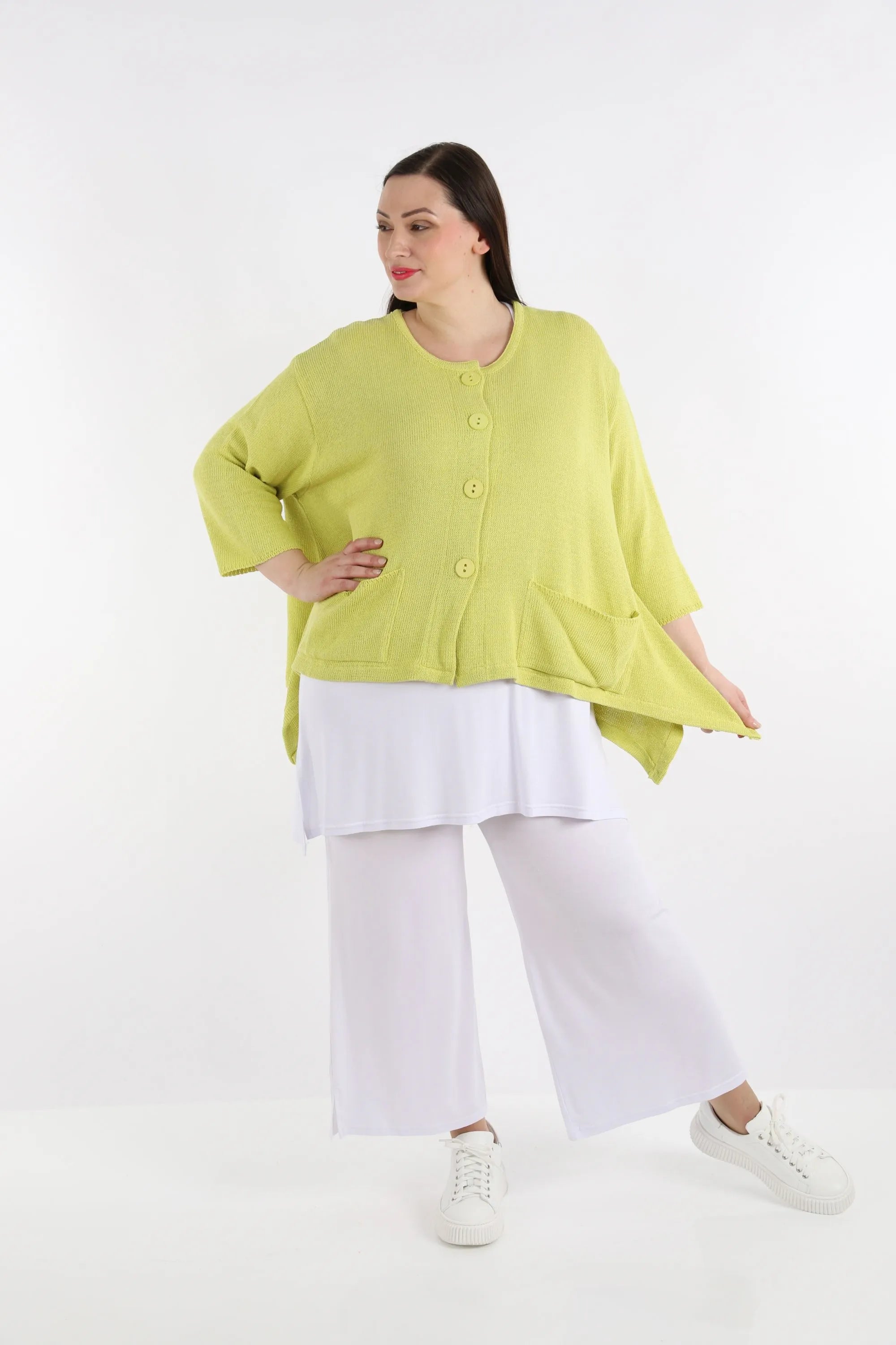 A-Form Jacke von AKH Fashion aus Baumwolle, 1110.00118, Lime, Schick, Modern, Bequem