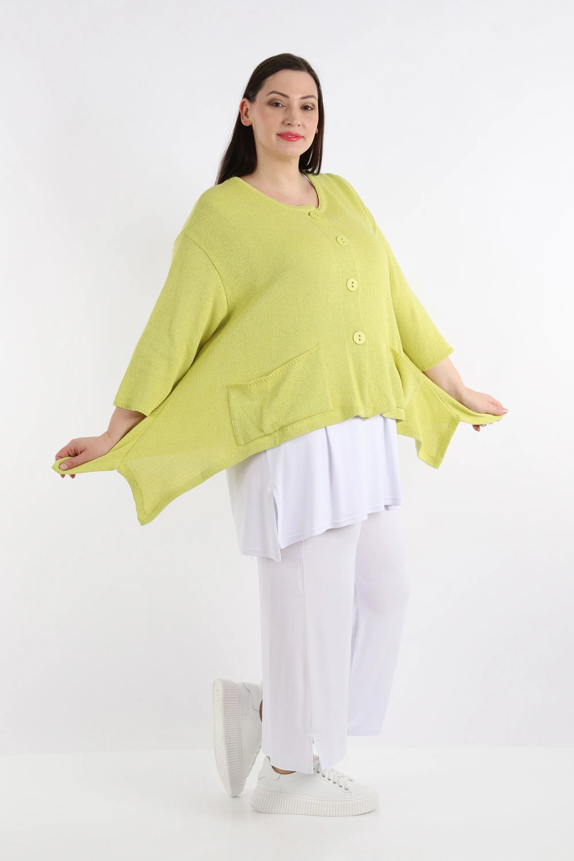  A-Form Jacke von AKH Fashion aus Baumwolle, 1110.00118, Lime, Schick, Modern, Bequem