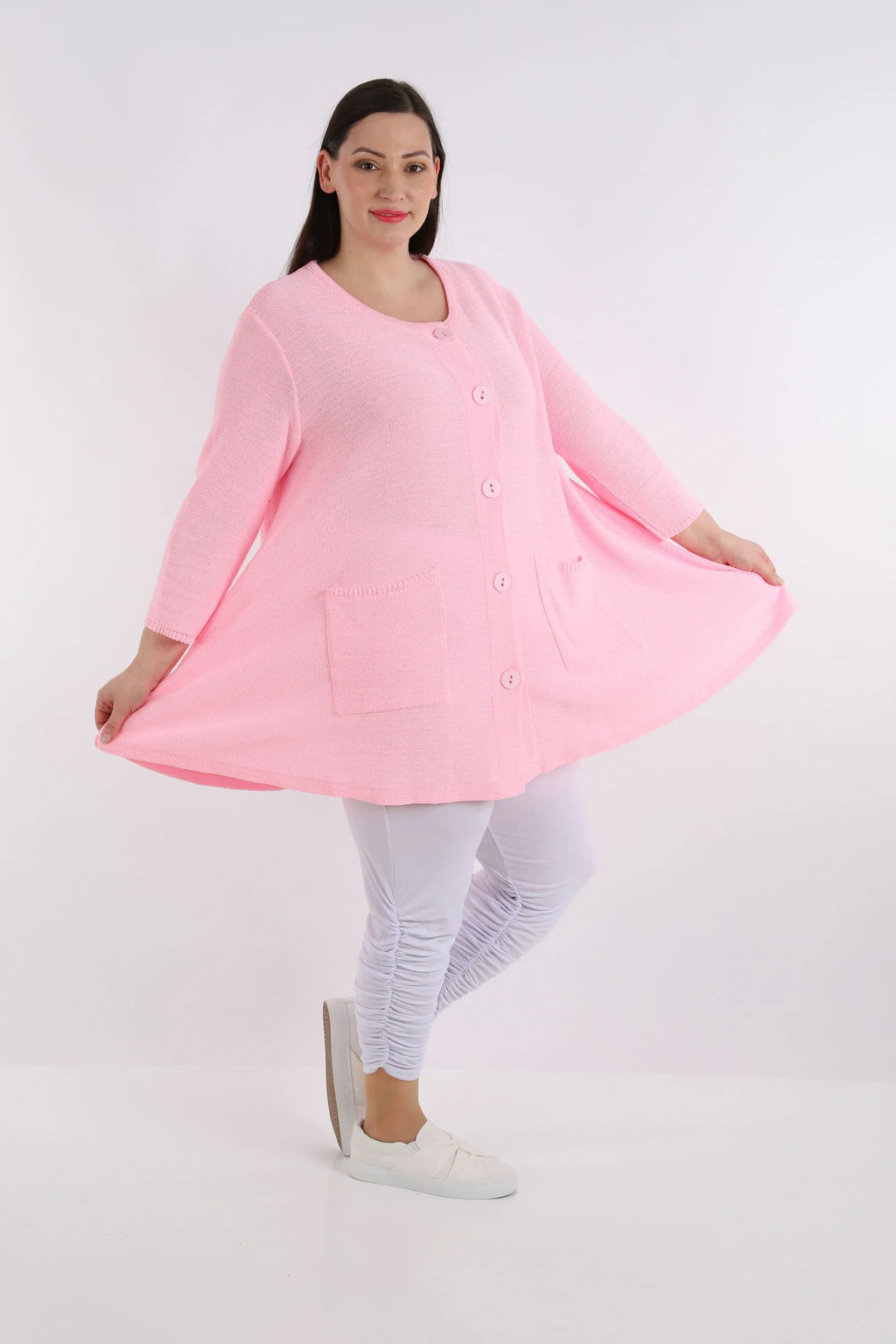  A-Form Jacke von AKH Fashion aus Baumwolle, 1110.01382, Rosa, Schick, Modern, Bequem