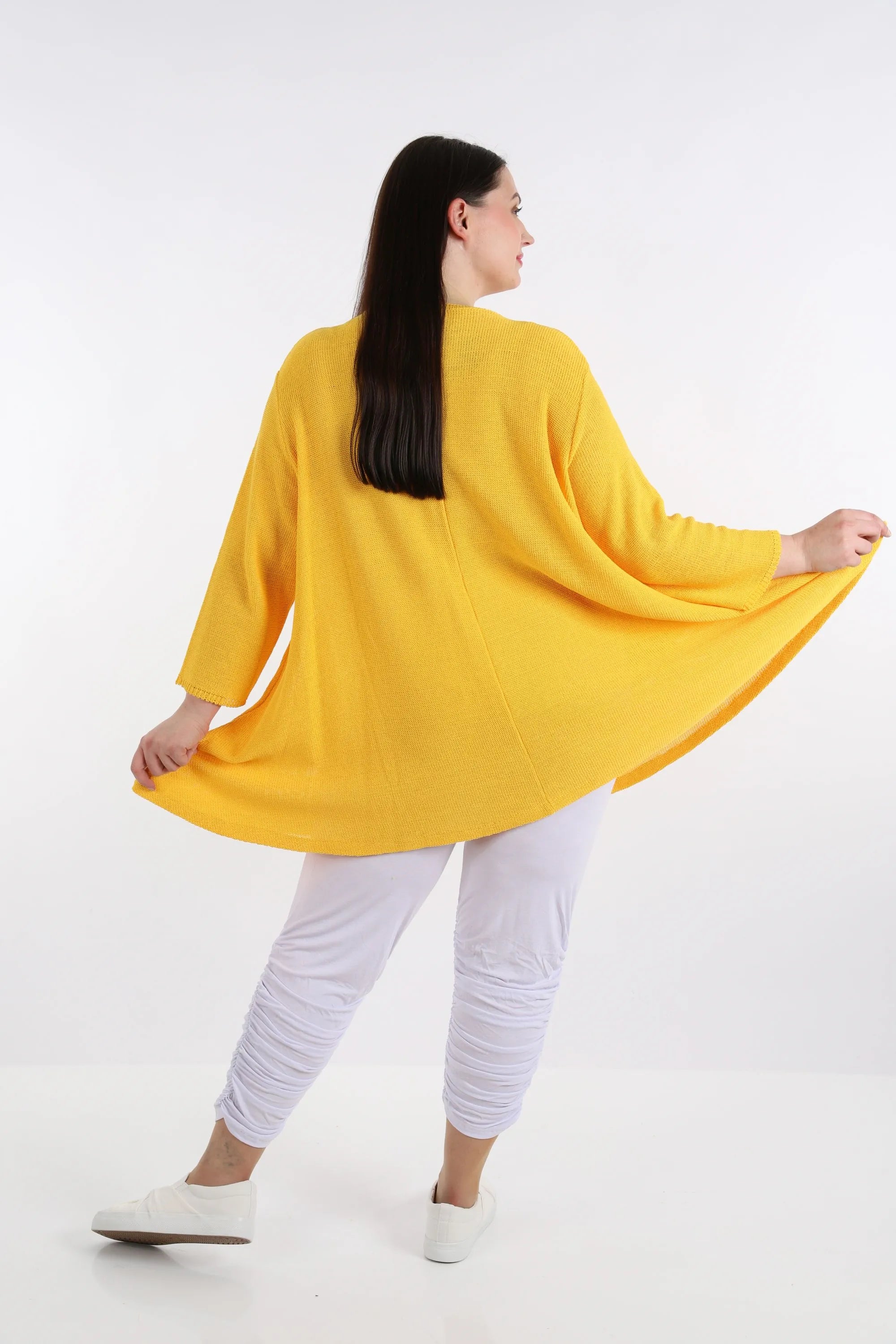  A-Form Jacke von AKH Fashion aus Baumwolle, 1110.01382, Gelb, Schick, Modern, Bequem