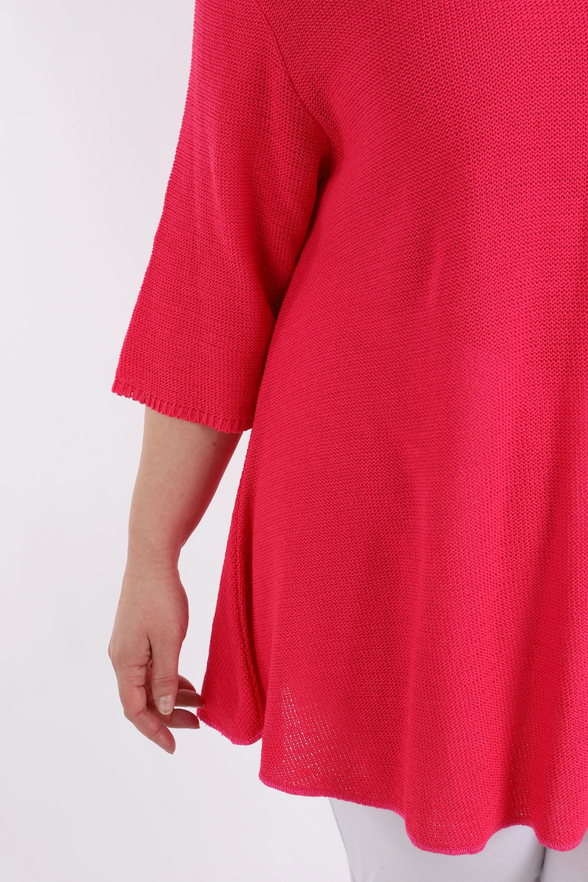  AKH Fashion Shirt in Glocken-Form, aus Baumwolle, 1110.01892, Fuchsia, Schick, Modern