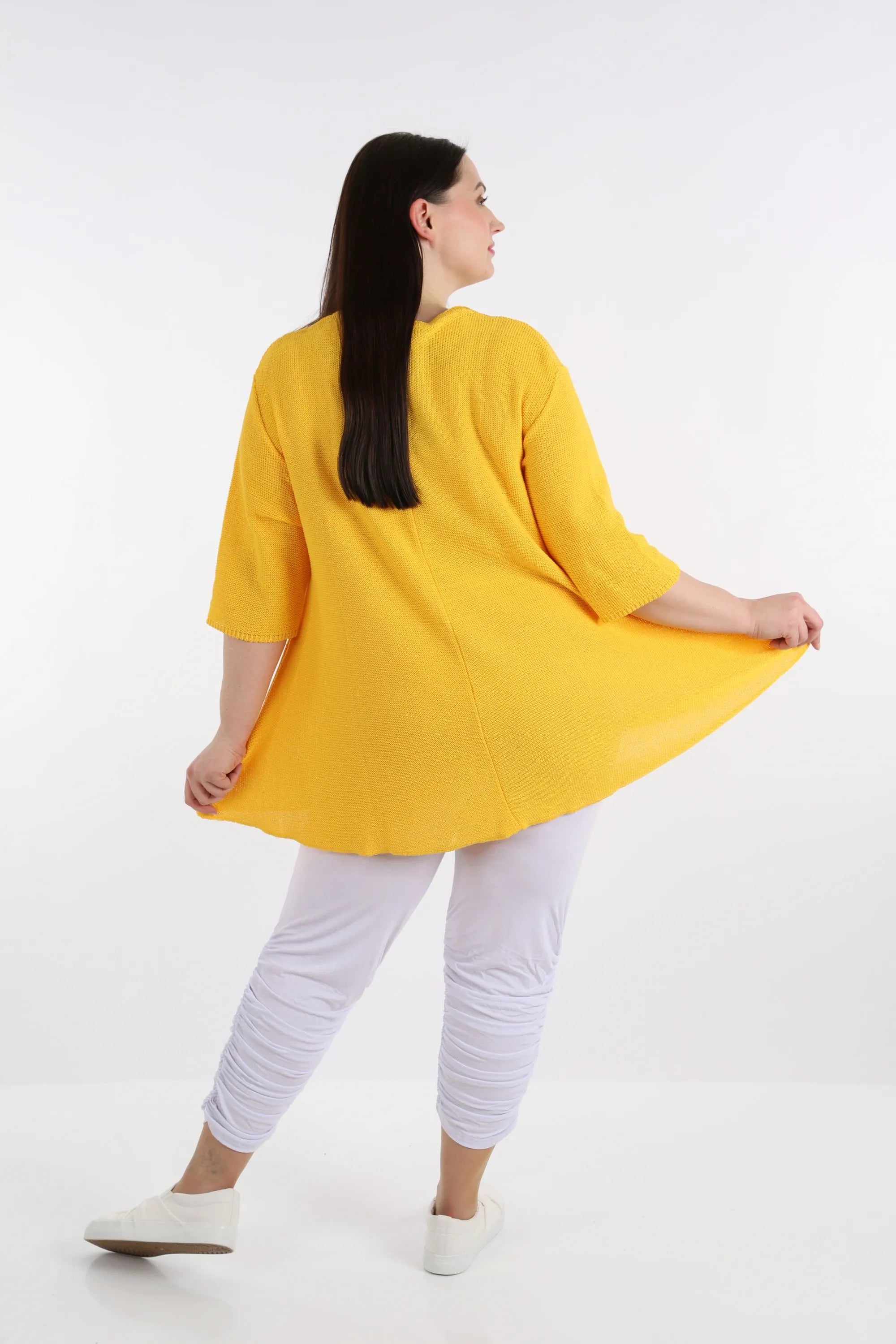  AKH Fashion Shirt in Glocken-Form, aus Baumwolle, 1110.01892, Gelb, Schick, Modern, Bequem