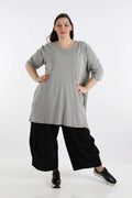  A-Form Shirt von AKH Fashion aus Viskose, 1233.02030, Grau, Schick, Modern, Bequem