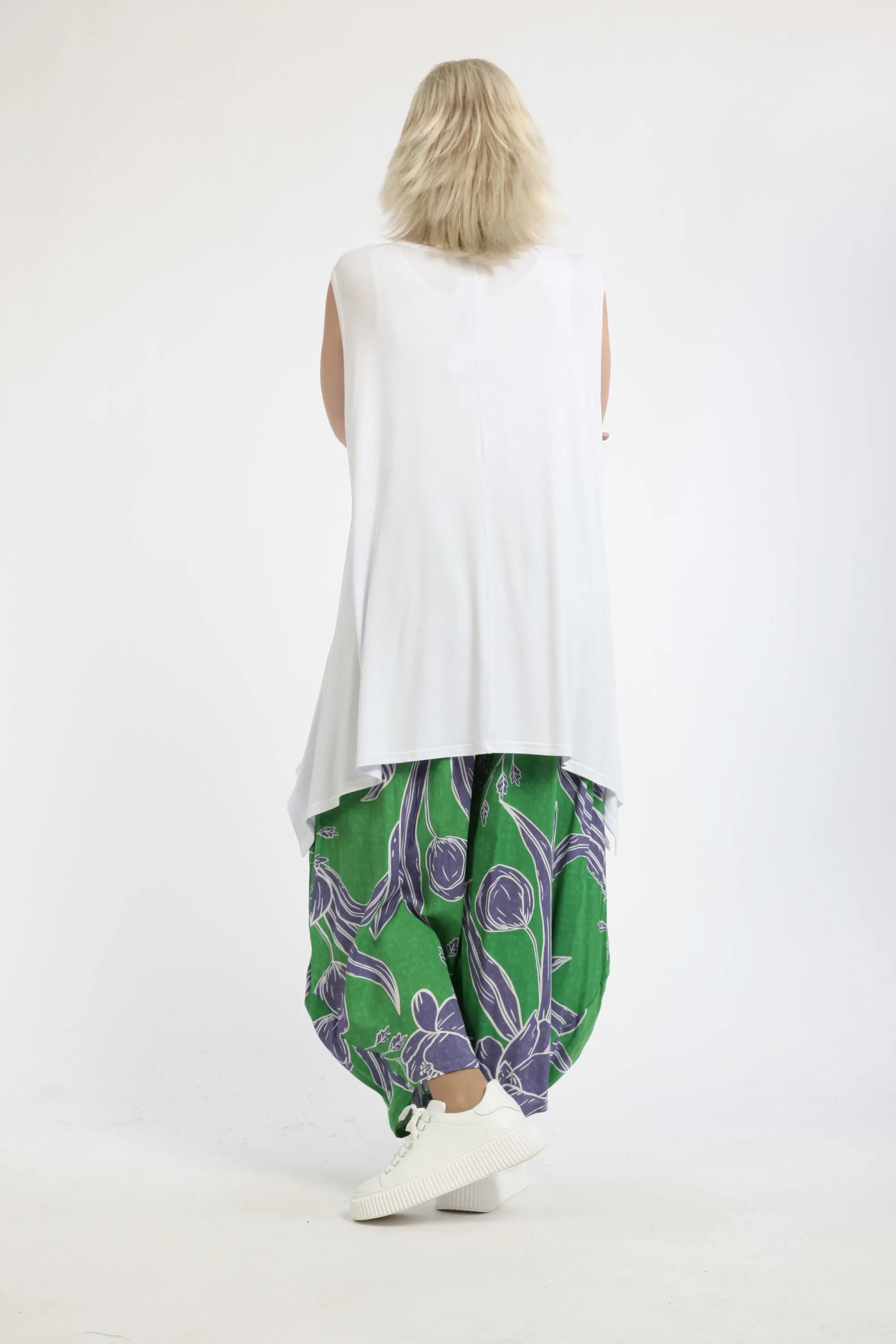  Ballonhose von AKH Fashion aus Viskose, 1421.08069, Grün/Flieder, Blumen, Schick, Modern