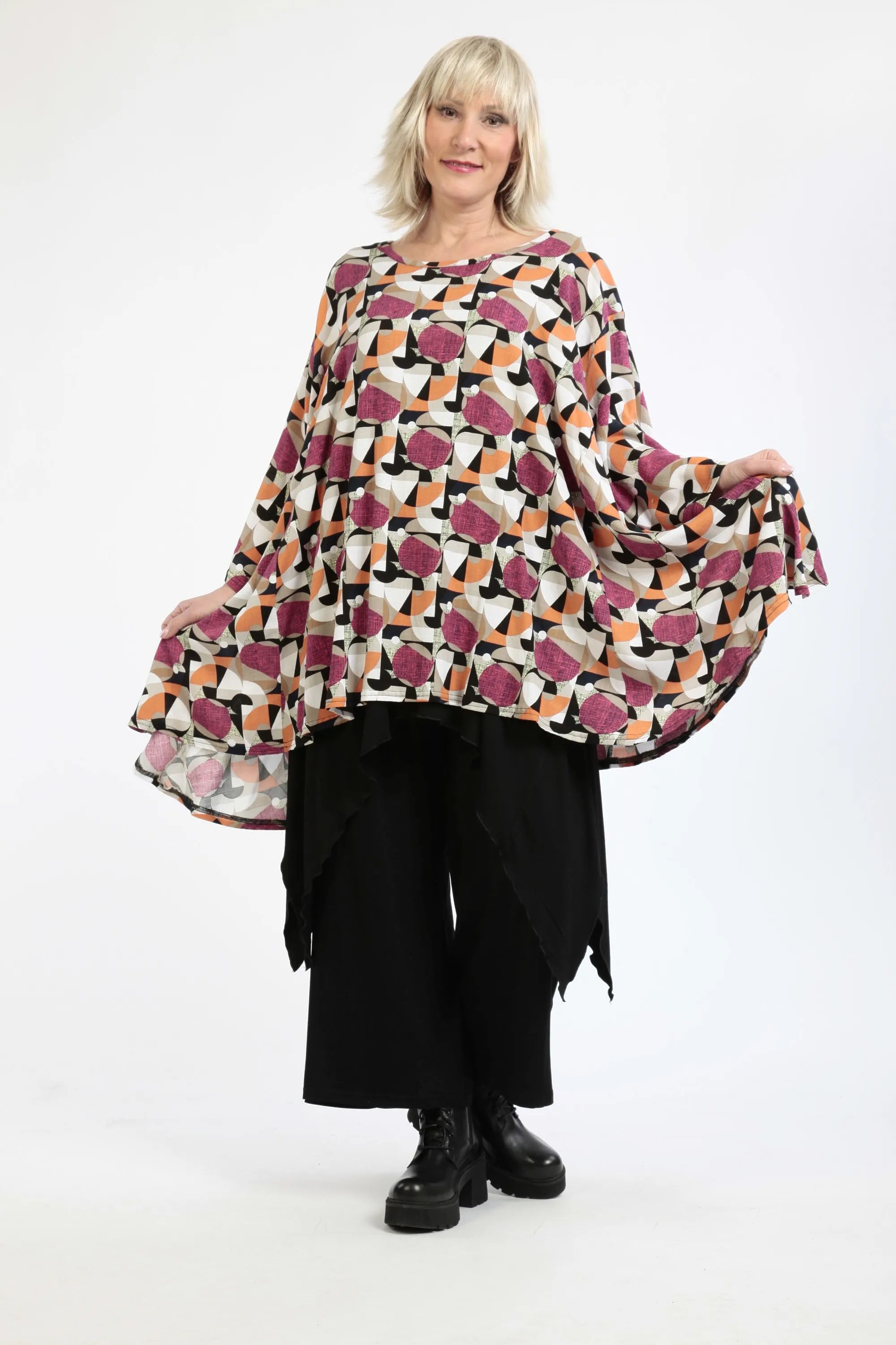 A-Form Shirt von AKH Fashion aus Viskose, ausgefallene, zeitlose Lagenlook Mode