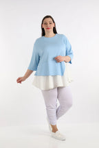  A-Form Shirt von AKH Fashion aus Viskose, 1268.02411, Hellblau-Weiß, Streifen, Schick