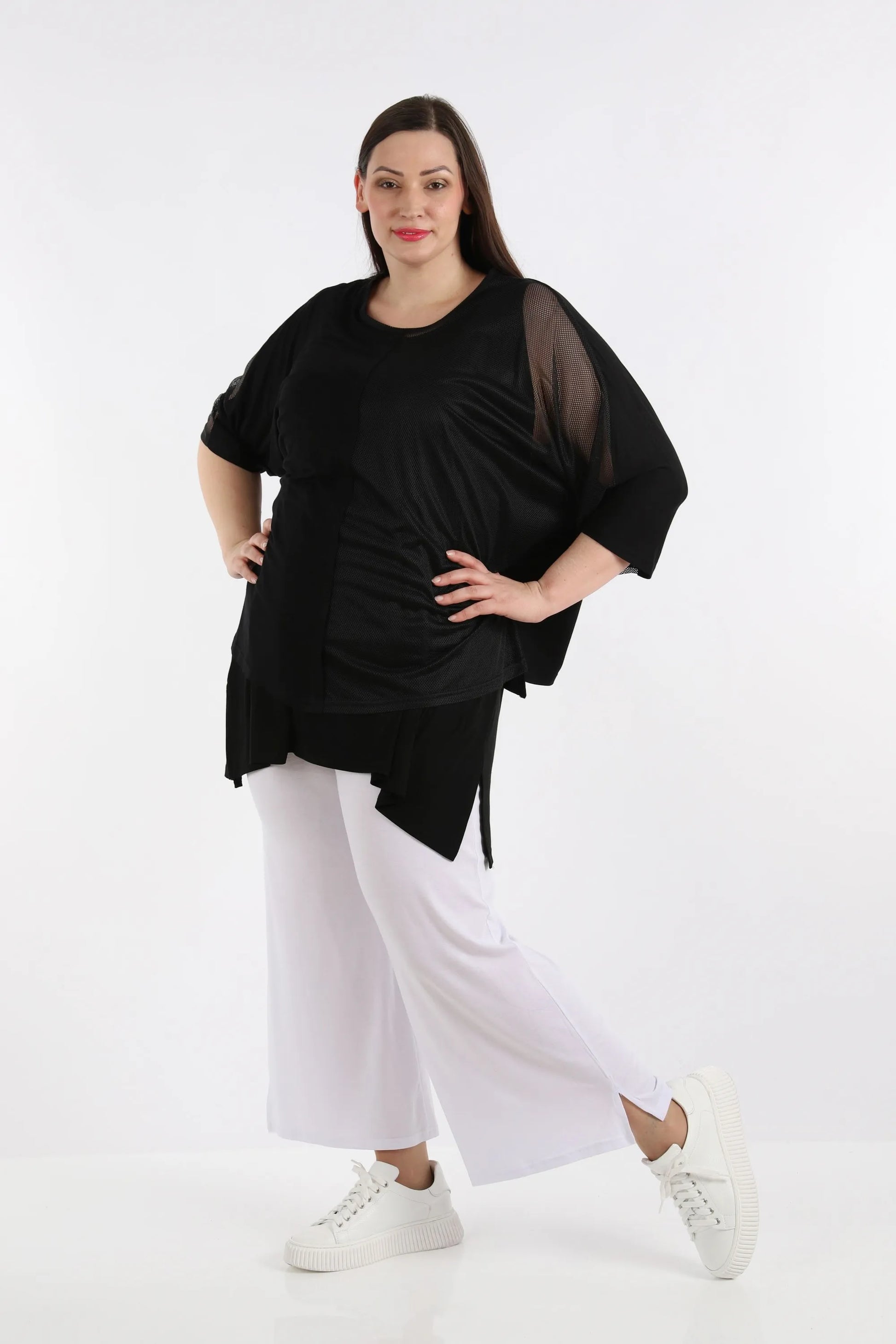  AKH Fashion Bigshirt in kastiger Form, aus Viskose, 1274.06922, Schwarz, Schick, Modern