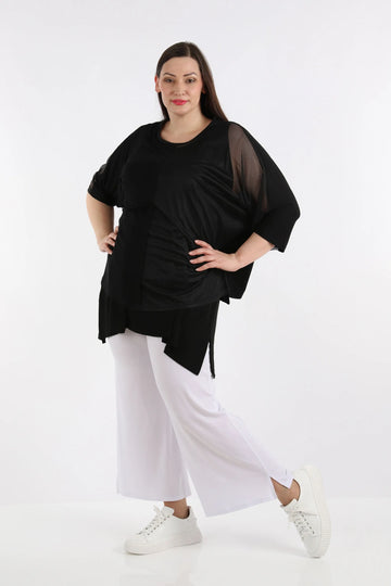  AKH Fashion Bigshirt in kastiger Form, aus Viskose, 1274.06922, Schwarz, Schick, Modern