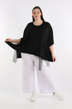  AKH Fashion Bigshirt in kastiger Form, aus Viskose, 1274.06924, Schwarz, Schick, Modern