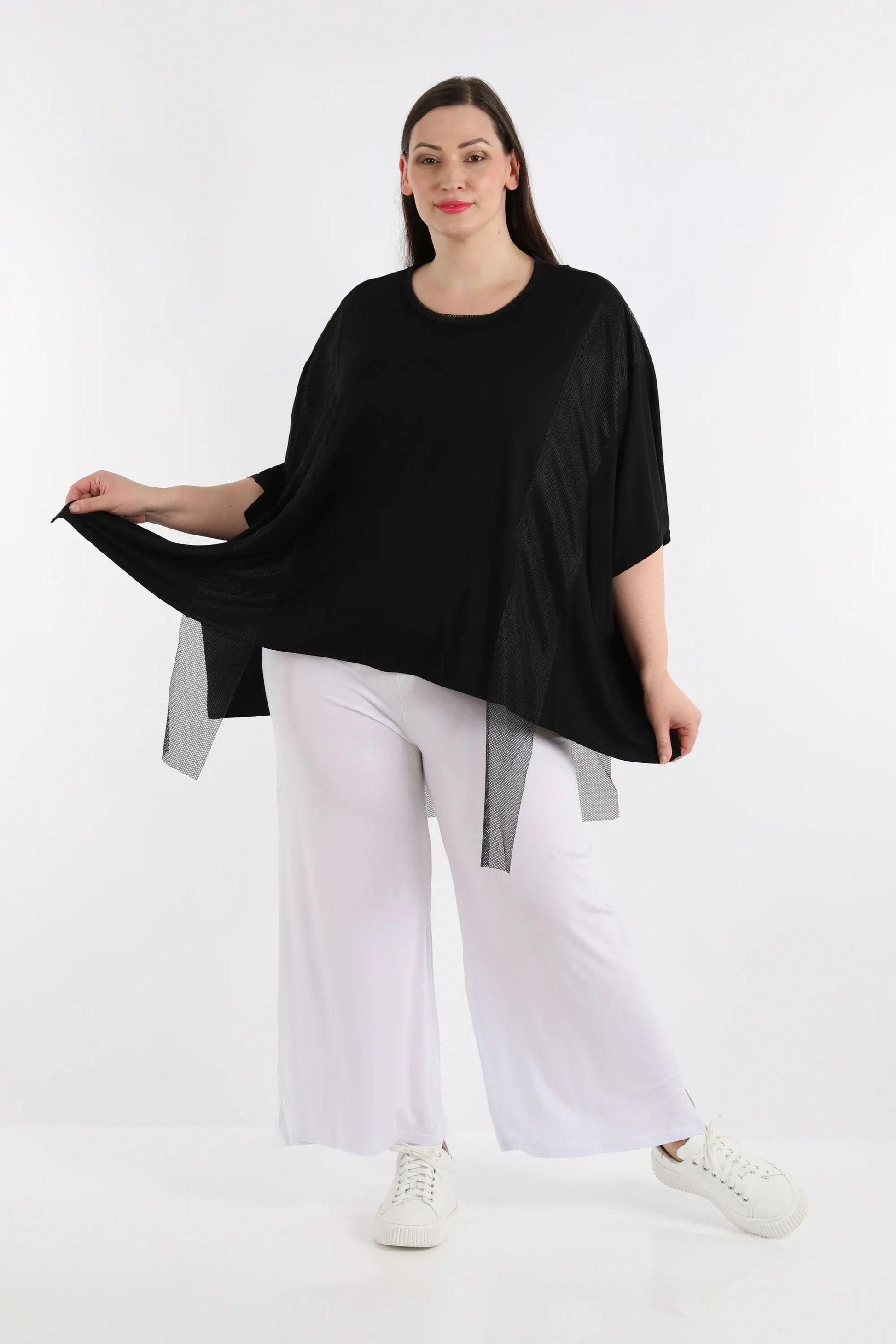  AKH Fashion Bigshirt in kastiger Form, aus Viskose, 1274.06924, Schwarz, Schick, Modern