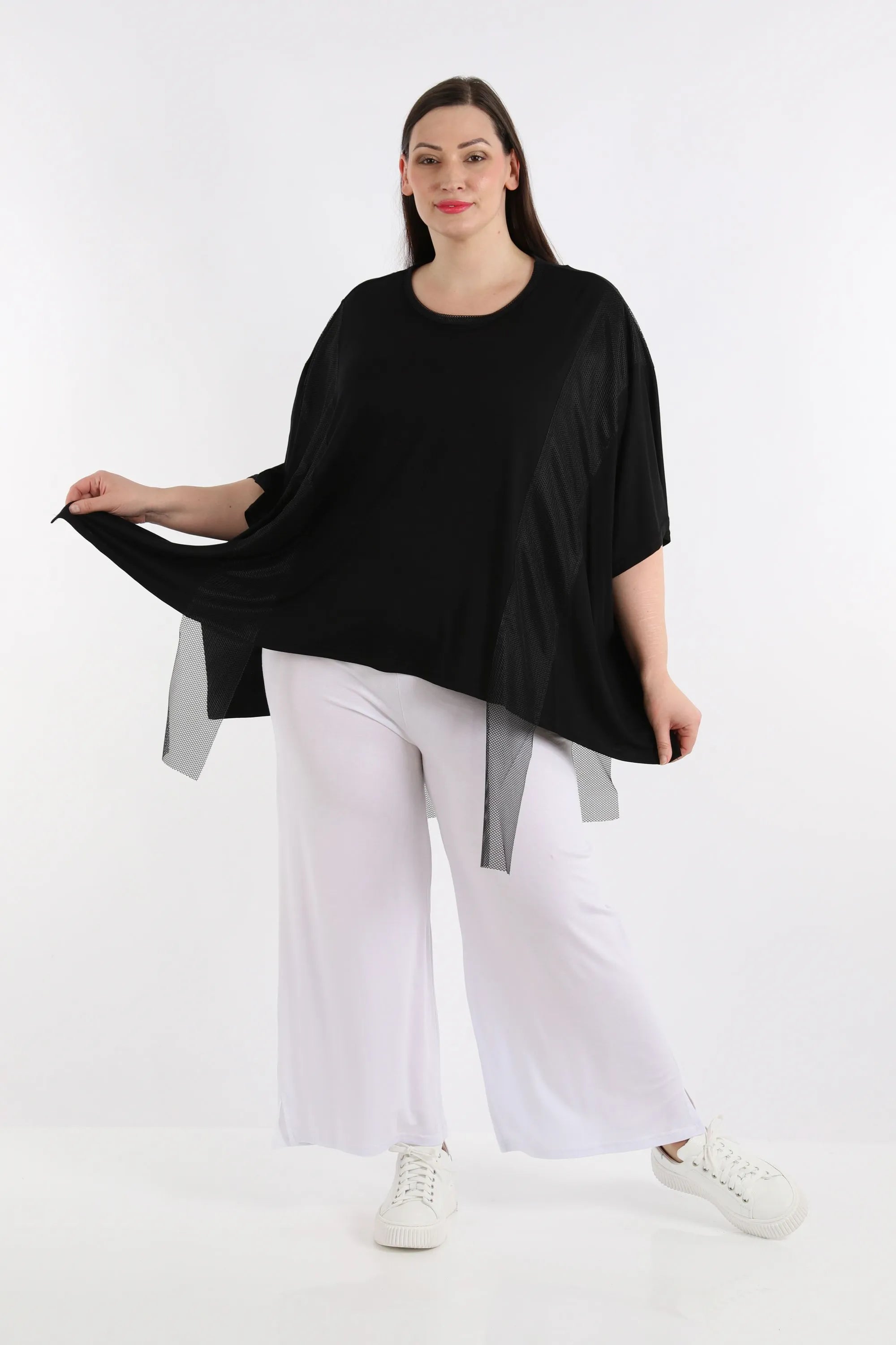  AKH Fashion Bigshirt in kastiger Form, aus Viskose, 1274.06924, Schwarz, Schick, Modern