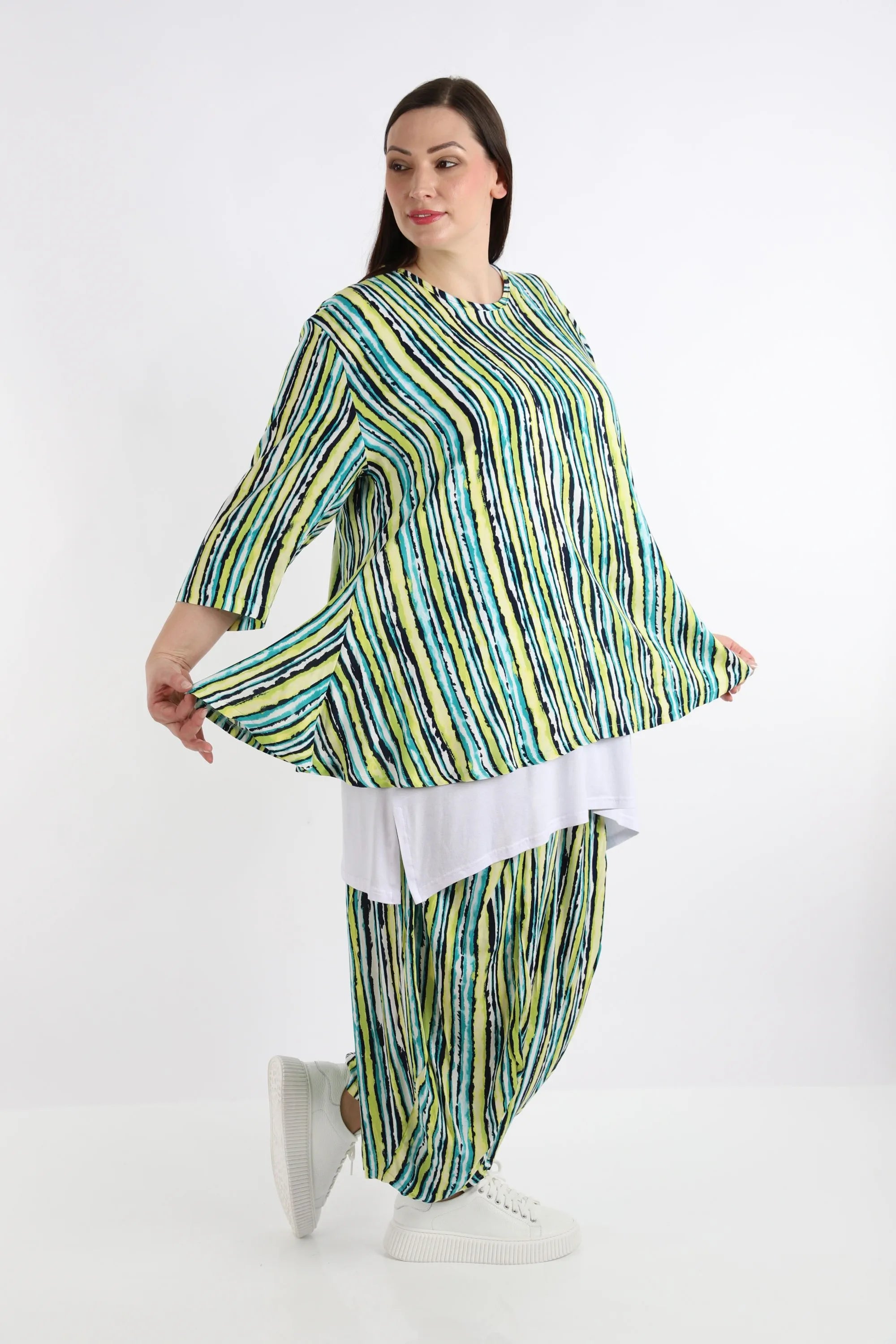 Shirt von AKH Fashion aus Viskose in Glocken-Form, ausgefallene Lagenlook Mode