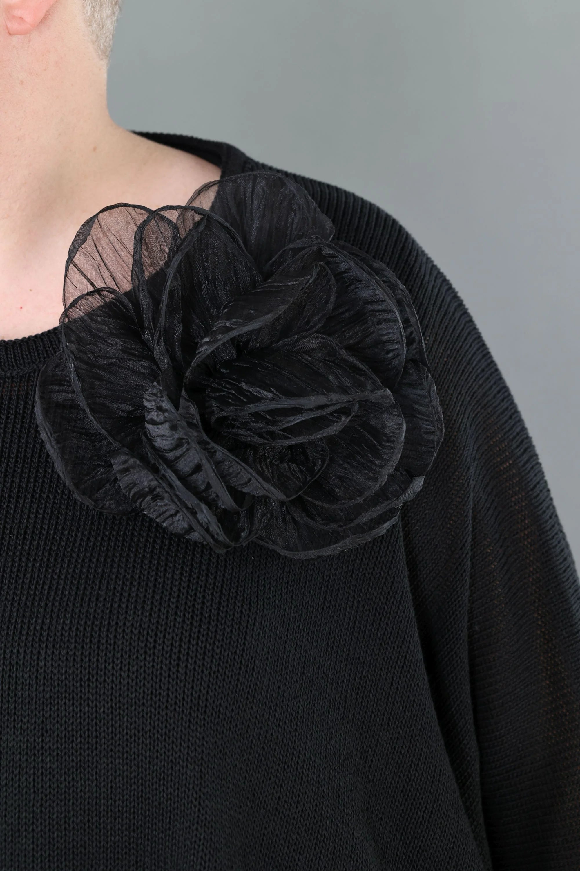  AKH Premium Bigshirt in kastiger Form, aus Baumwolle, P1002.2535, Schwarz, Ausgefallen